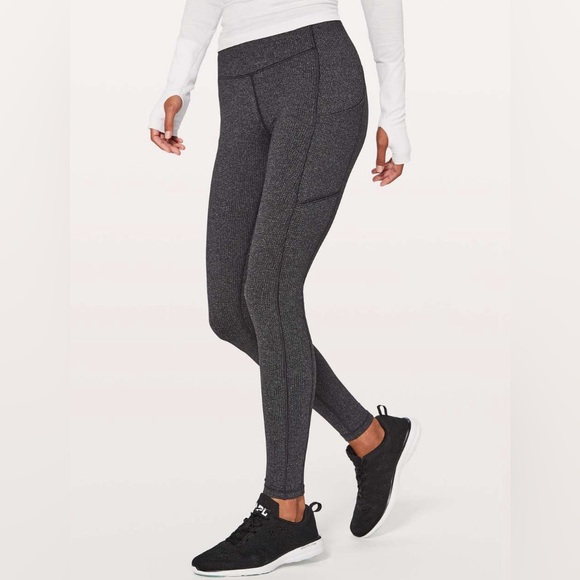 lululemon athletica Pants - Lululemon Speed Up Tight *28"
Power Luxtreme Variegated Knit Black Heathered